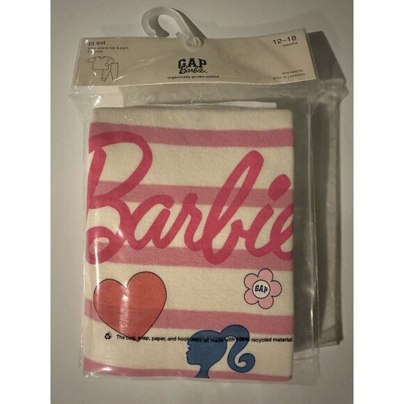 Gap Other - Baby Gap x Barbie Toddler Girls 12-18 Months Pjs 2 Piece Pajama Set Organic NWT